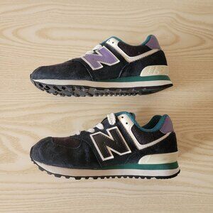 New Balance 574 PC574NV1 Black Purple Teal Little Kid's Shoes Size 12W